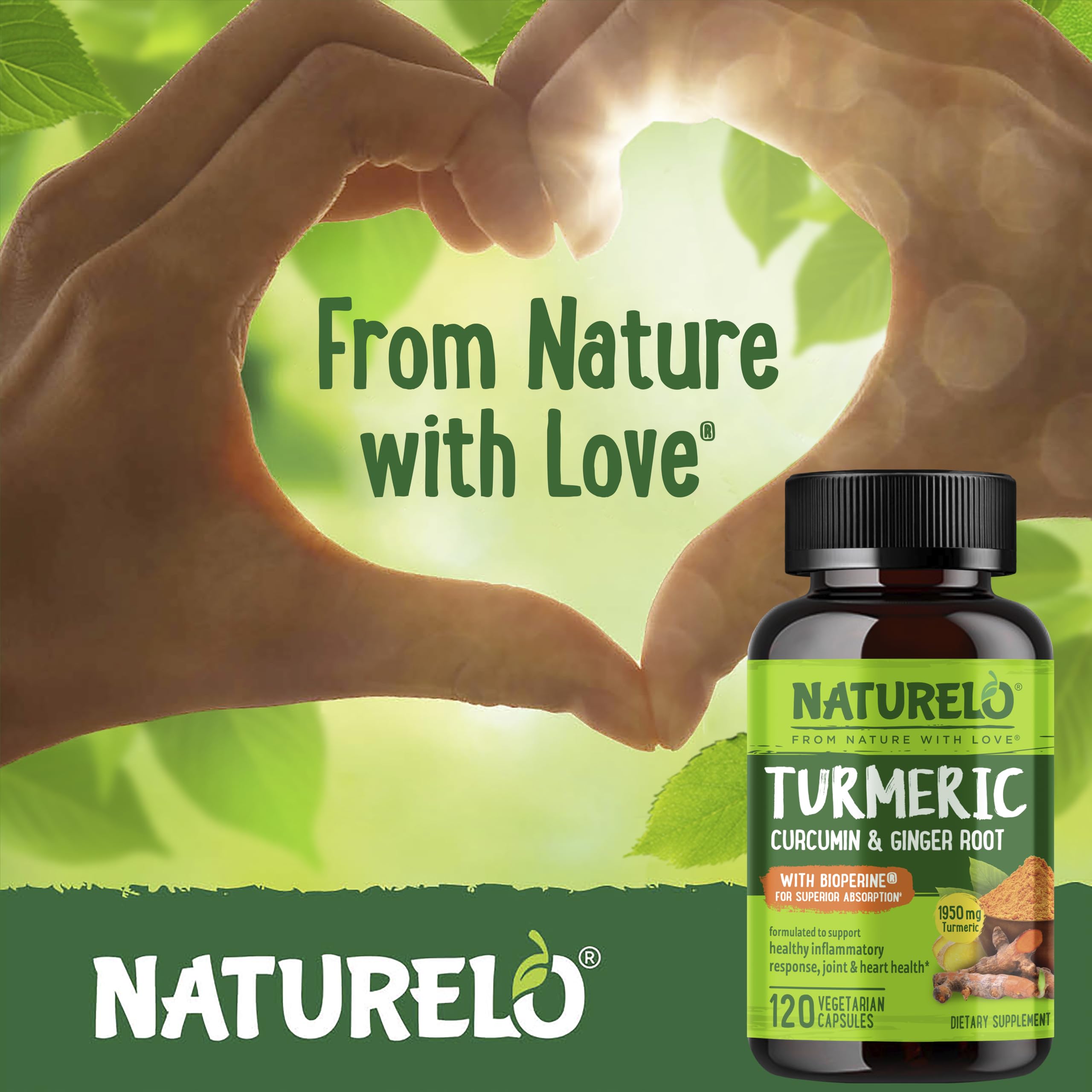 Naturelo vegan capsules packaging conveys a clean, allergen-free formula.