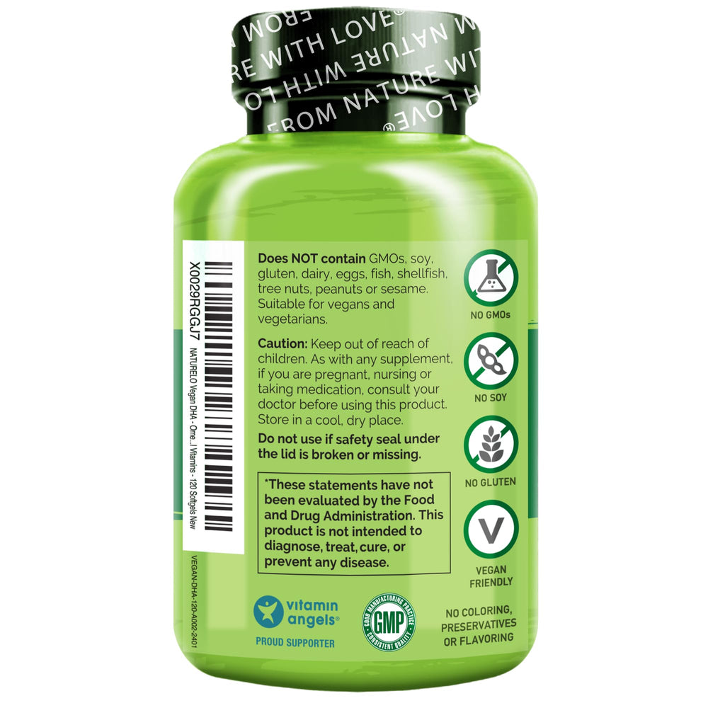 Naturelo vegan omega-3 from plant-based nutrition.