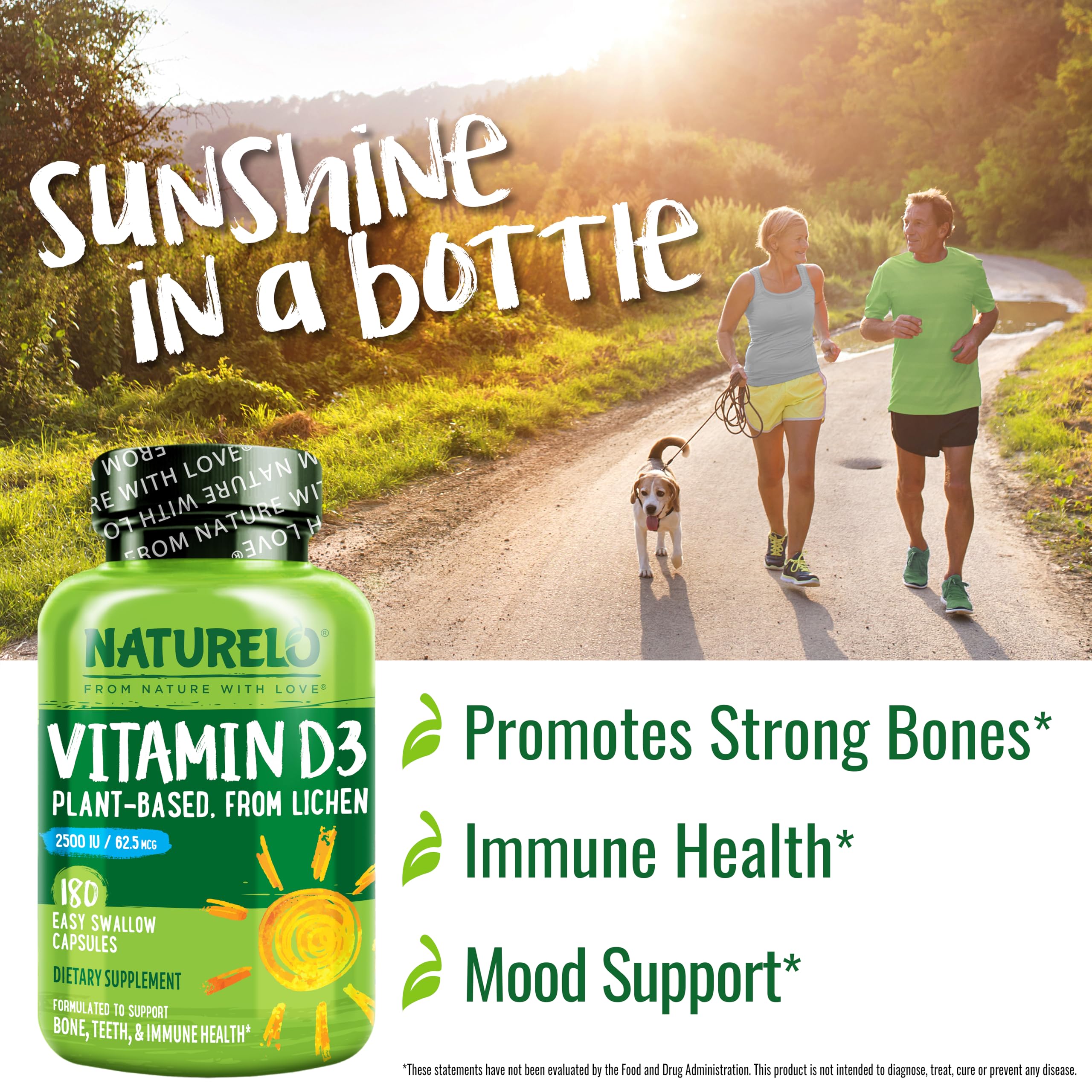 Naturelo Vitamin D3 from lichen plant-based origin supports vegan health