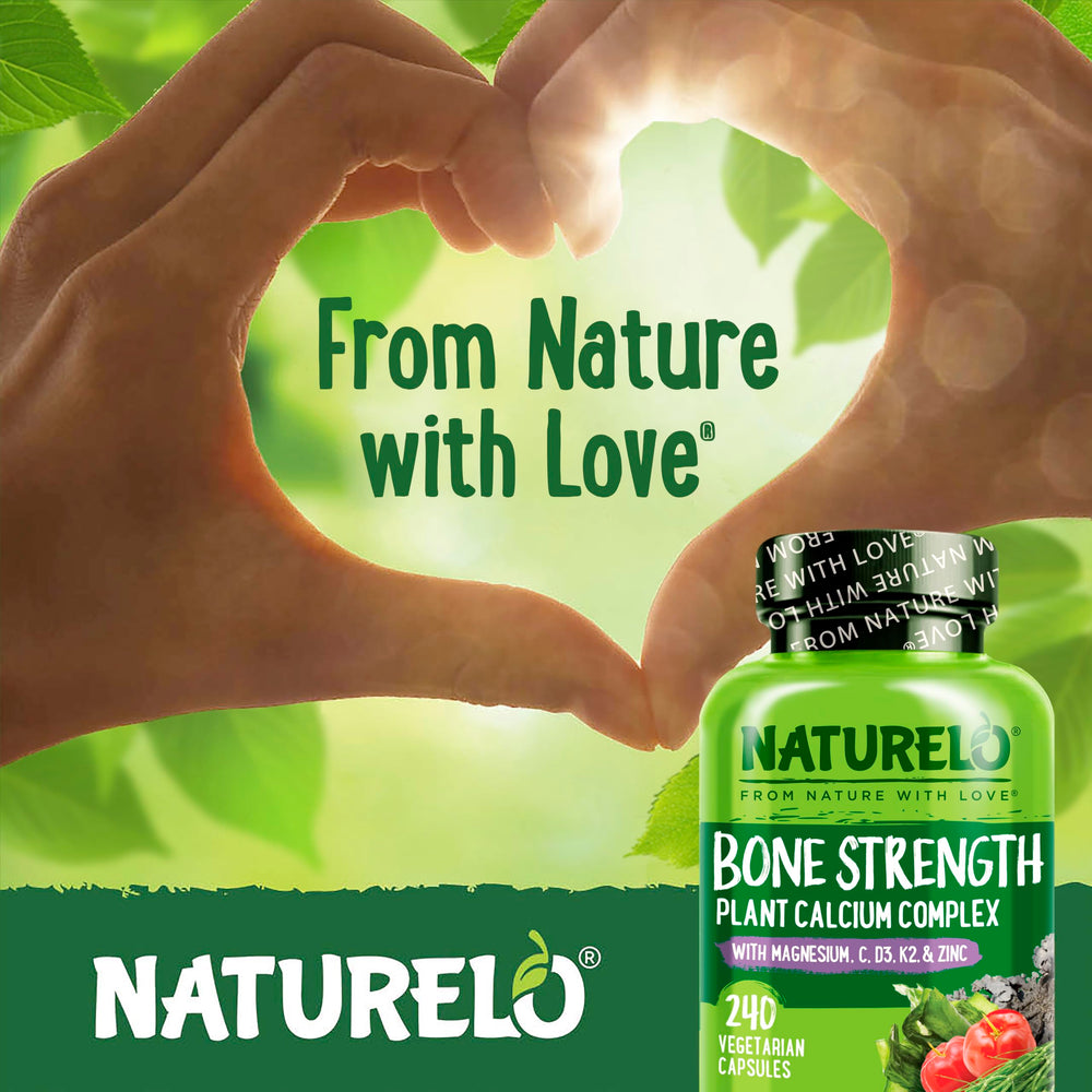 Naturelo zinc-magnesium-vitamin blend capsule illustrates mineral support for bone density.