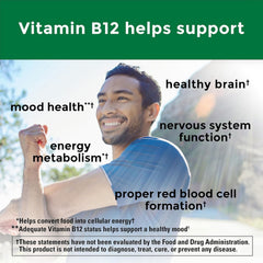 Close-up of Nature Made B12 cherry lozenges for on-the-go use
