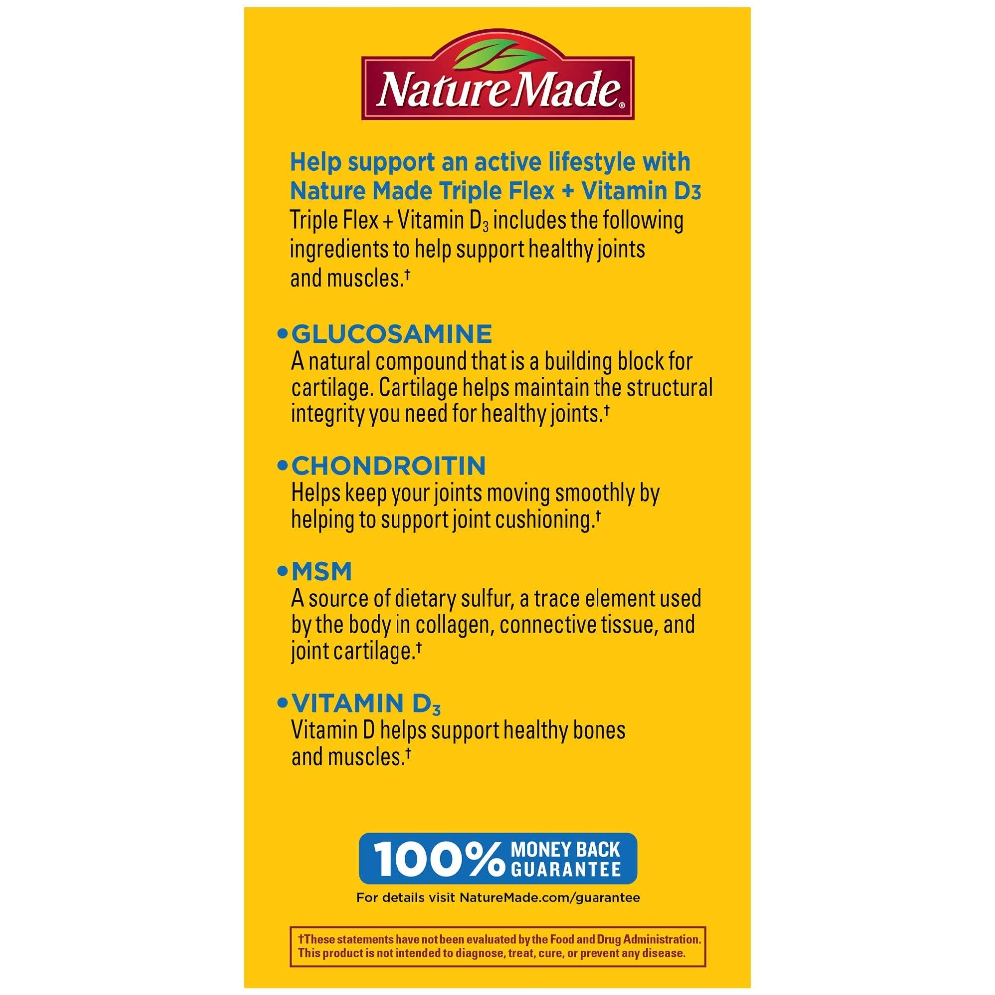Nature Made TripleFlex MSM ingredient detail