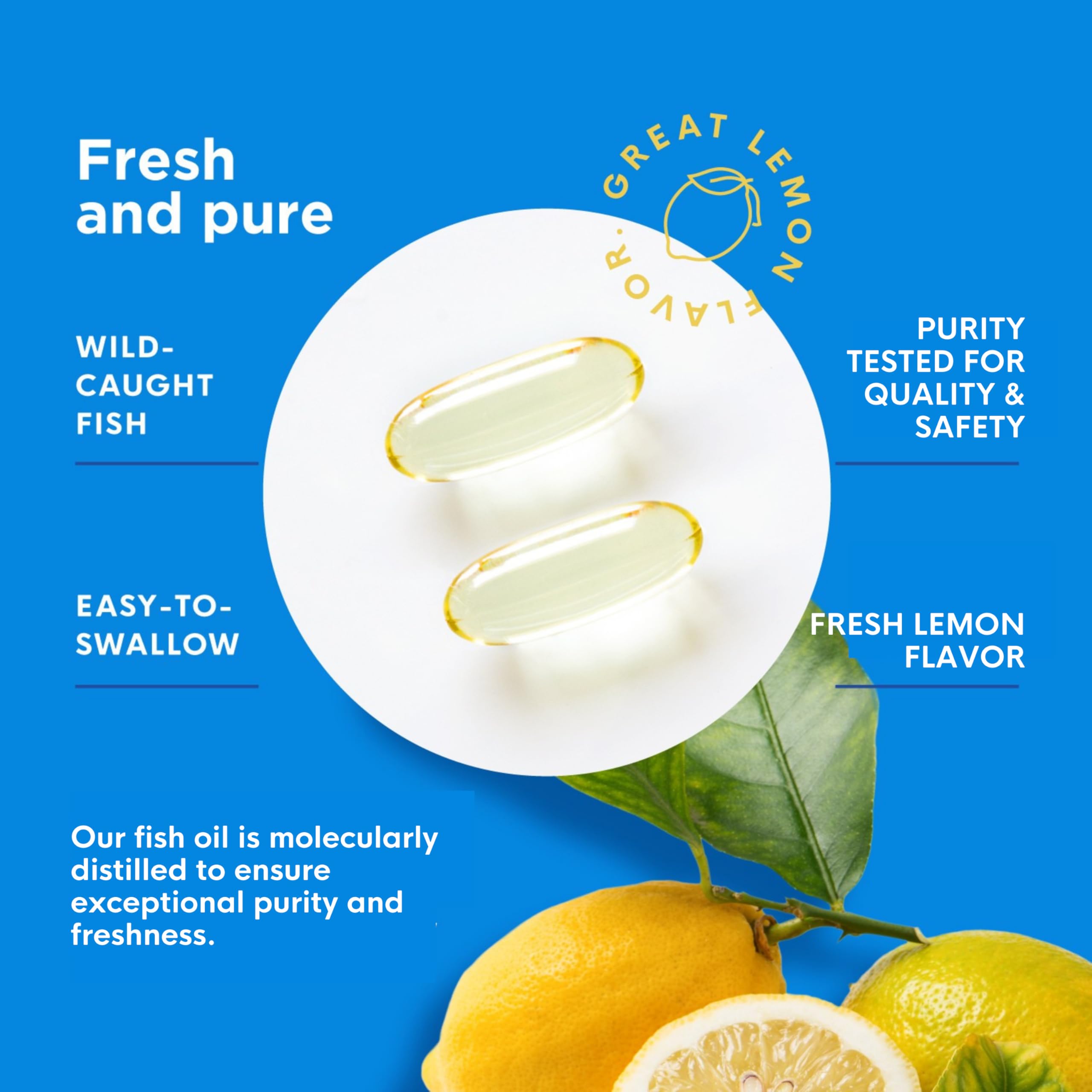 Naturenetics Triglyceride Omega-3 lemon softgels on hand for easy dosing
