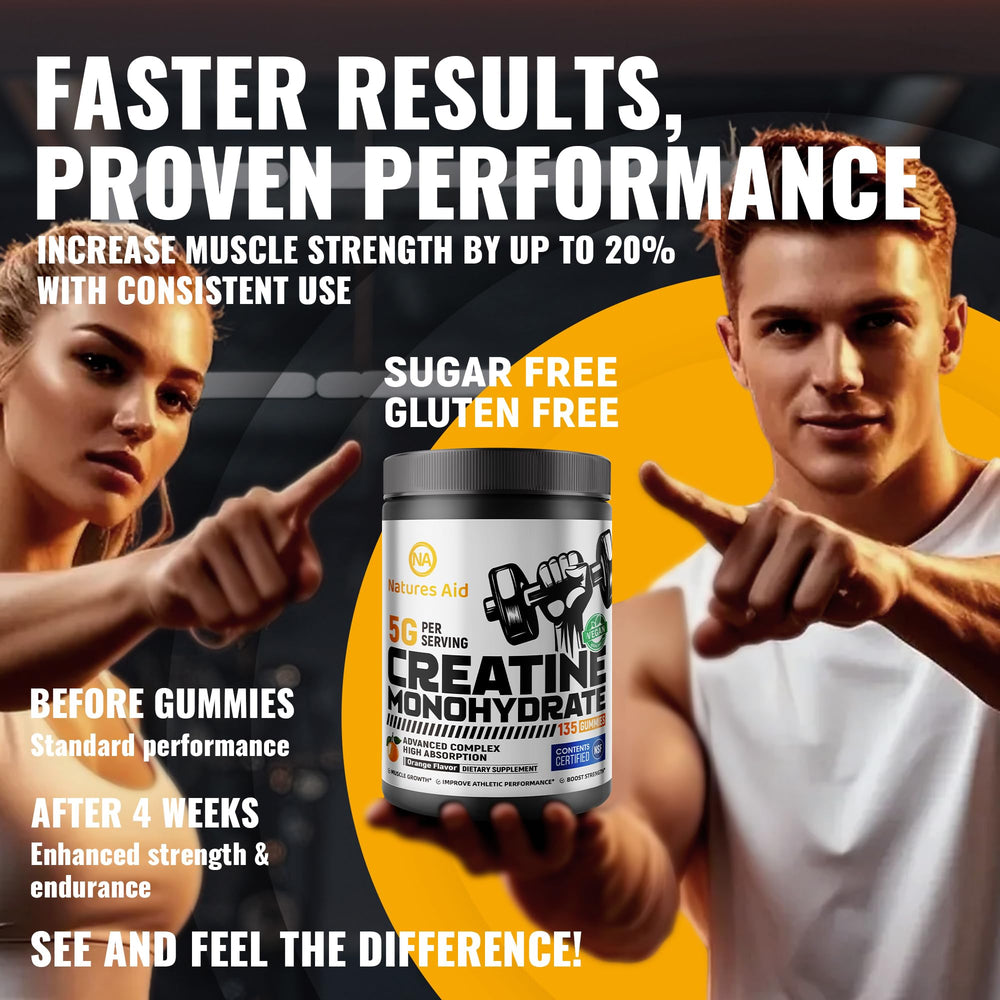 Natures Aid Creatine Gummy gluten-free icon on box