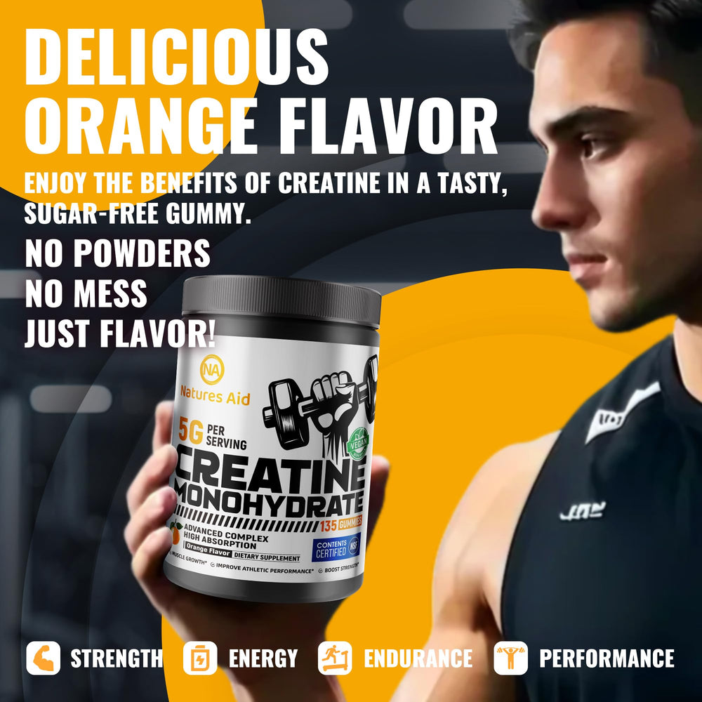 Natures Aid Creatine Gummy ingredients label