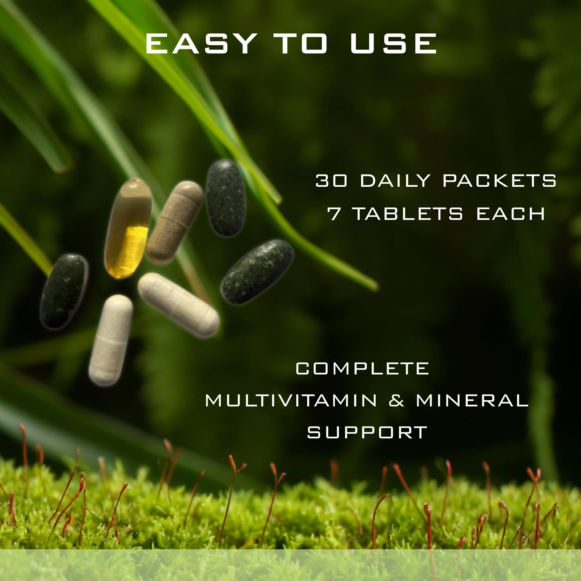 Nature's Aid Holistic Wellness Men's 7 Daily Multivitamins capsules close-up