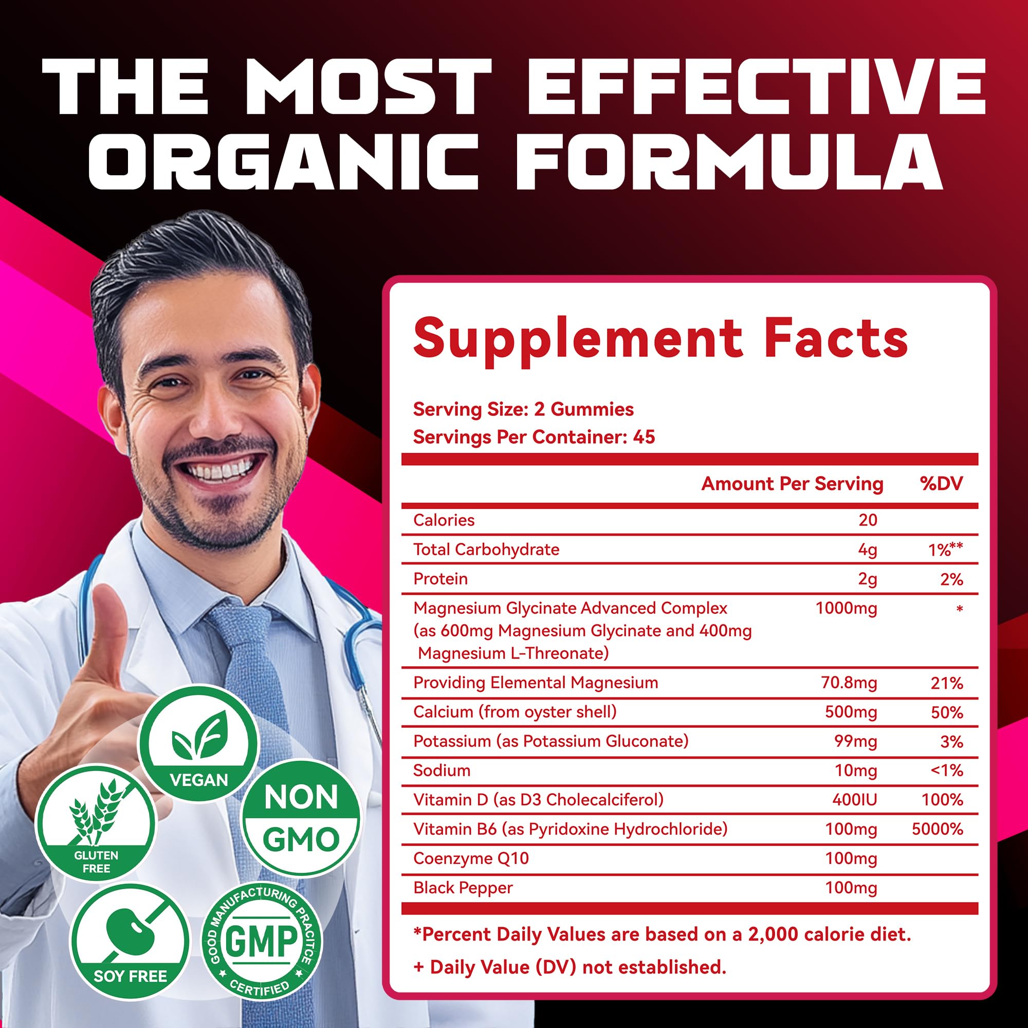 Natures Aid Magnesium Glycinate Gummies dispensing shot highlighting sugar-free pectin formula