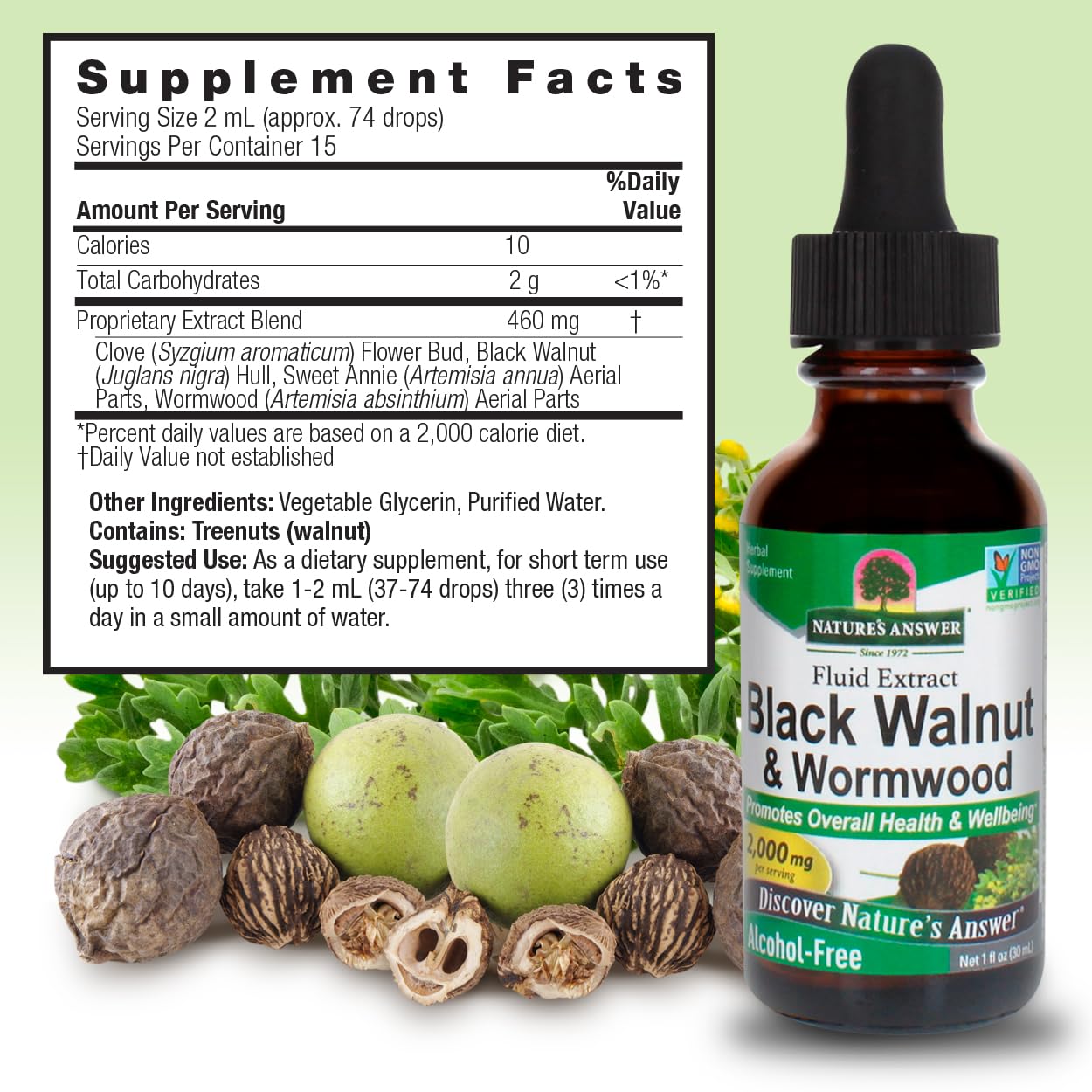 Nature's Answer 1oz vial closeup highlights compact, travel-friendly packaging.