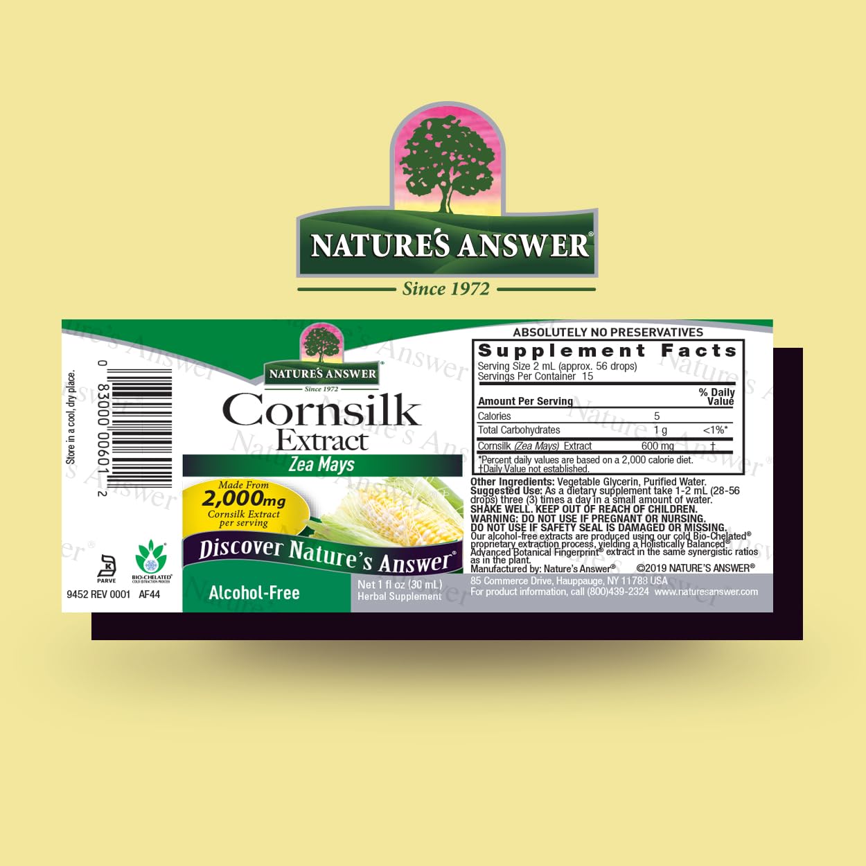 Nature's Answer cornsilk extract drops ready for easy daily use