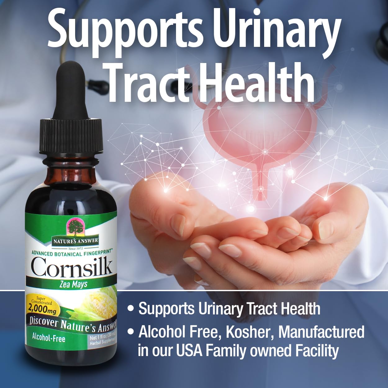 Nature's Answer cornsilk extract kosher seal emphasizes purity standards
