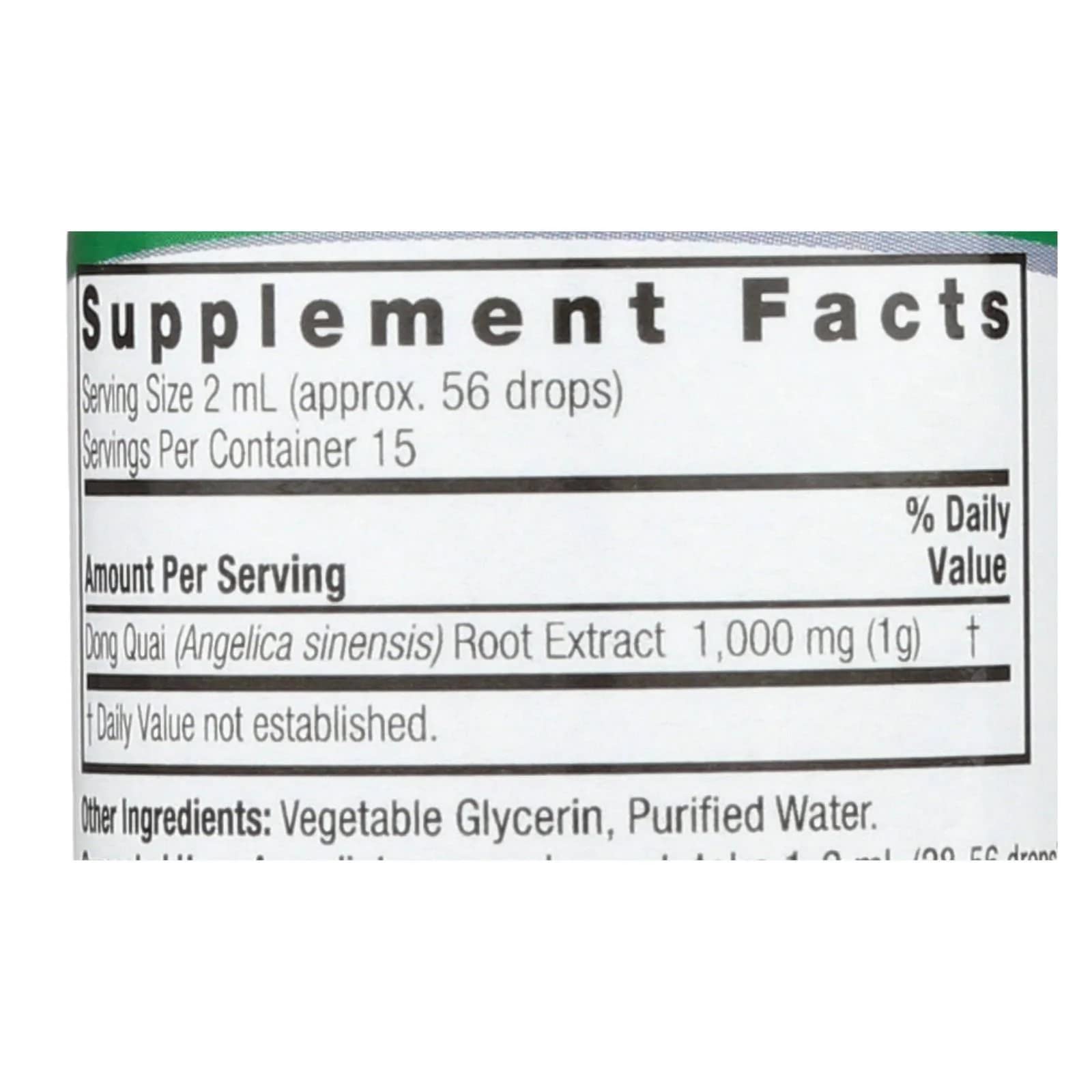 Nature's Answer Dong Quai root fluid extract pour bottle supports daily hormonal balance