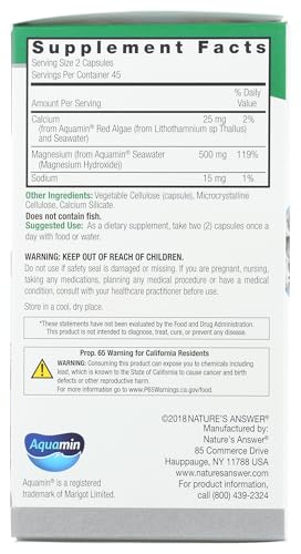 Nature's Answer product label highlighting vegan and gluten-free features.