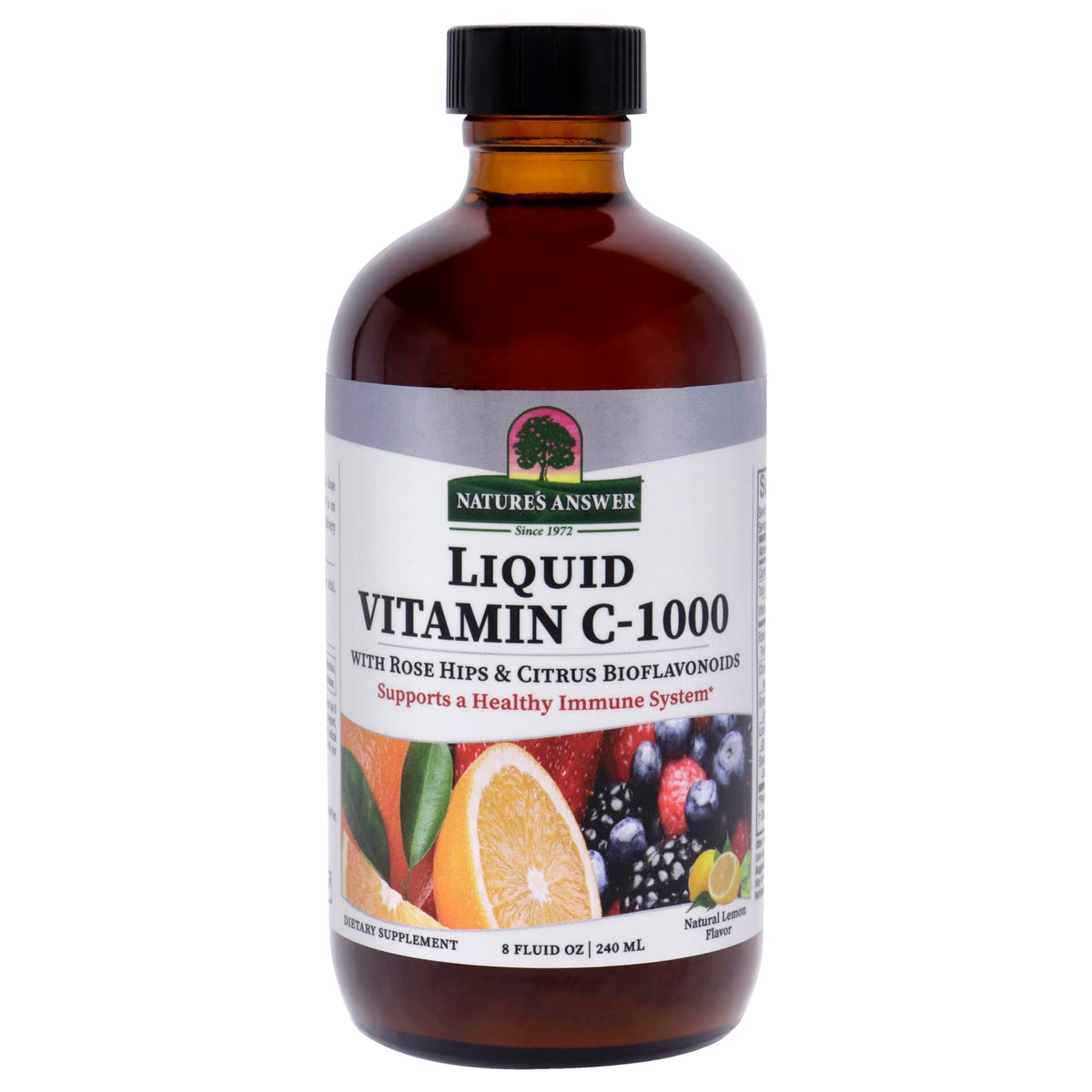 Nature's Answer Liquid Vitamin C 1000mg bottle being poured for daily wellness