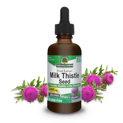 Nature's Answer Milk Thistle bottle showing alcohol-free formula for liver support.