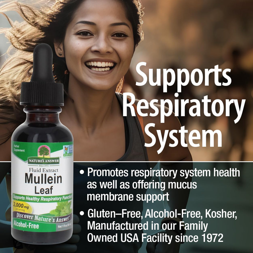 Nature's Answer Mullein Leaf Extract 1 oz bottle for daily use.