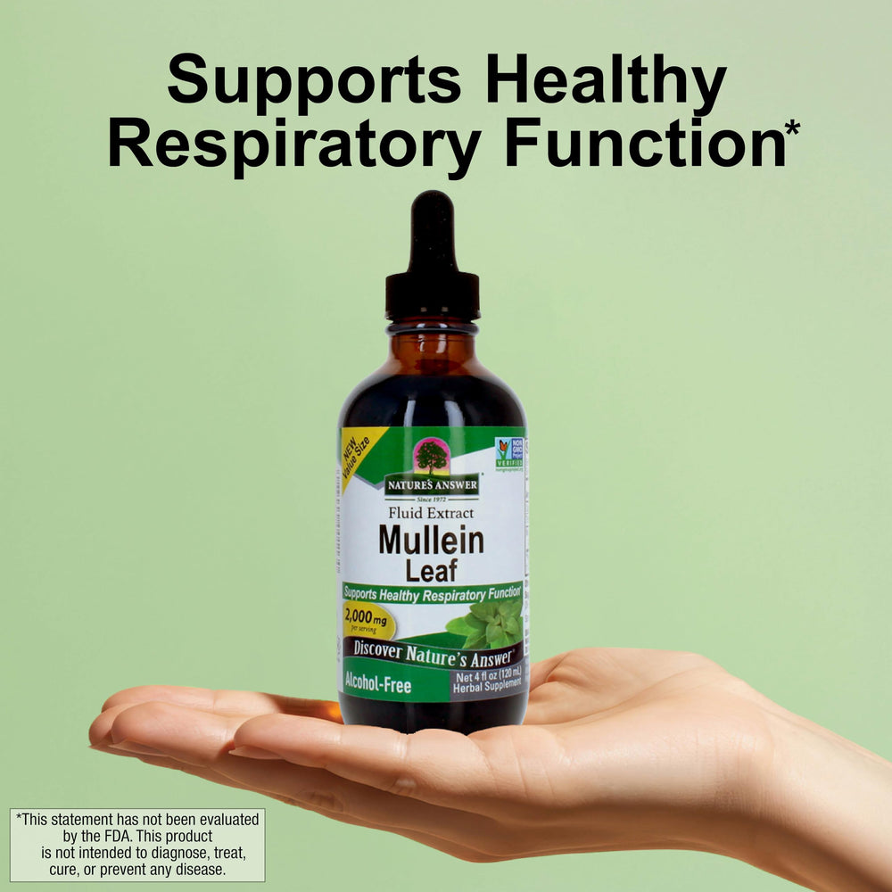 Nature’s Answer Mullein Leaf Extract Advanced Botanical Fingerprint seal ensuring batch consistency
