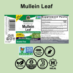 Nature’s Answer Mullein Leaf Extract dropper close-up showing convenient on-the-go care