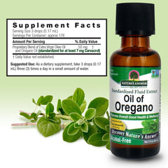 Nature's Answer Oil of Oregano Leaf dropper demonstrates precise dosing.