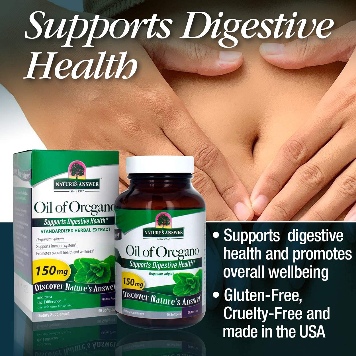 Nature's Answer bottle on table ready for convenient daily use.