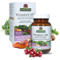 Nature's Answer Women's 100 multivitamin bottle front supports daily wellness.