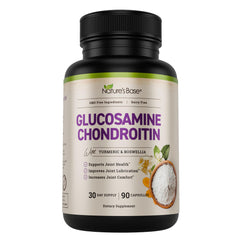Nature's Base glucosamine bottle cap close-up showing convenient daily joint support