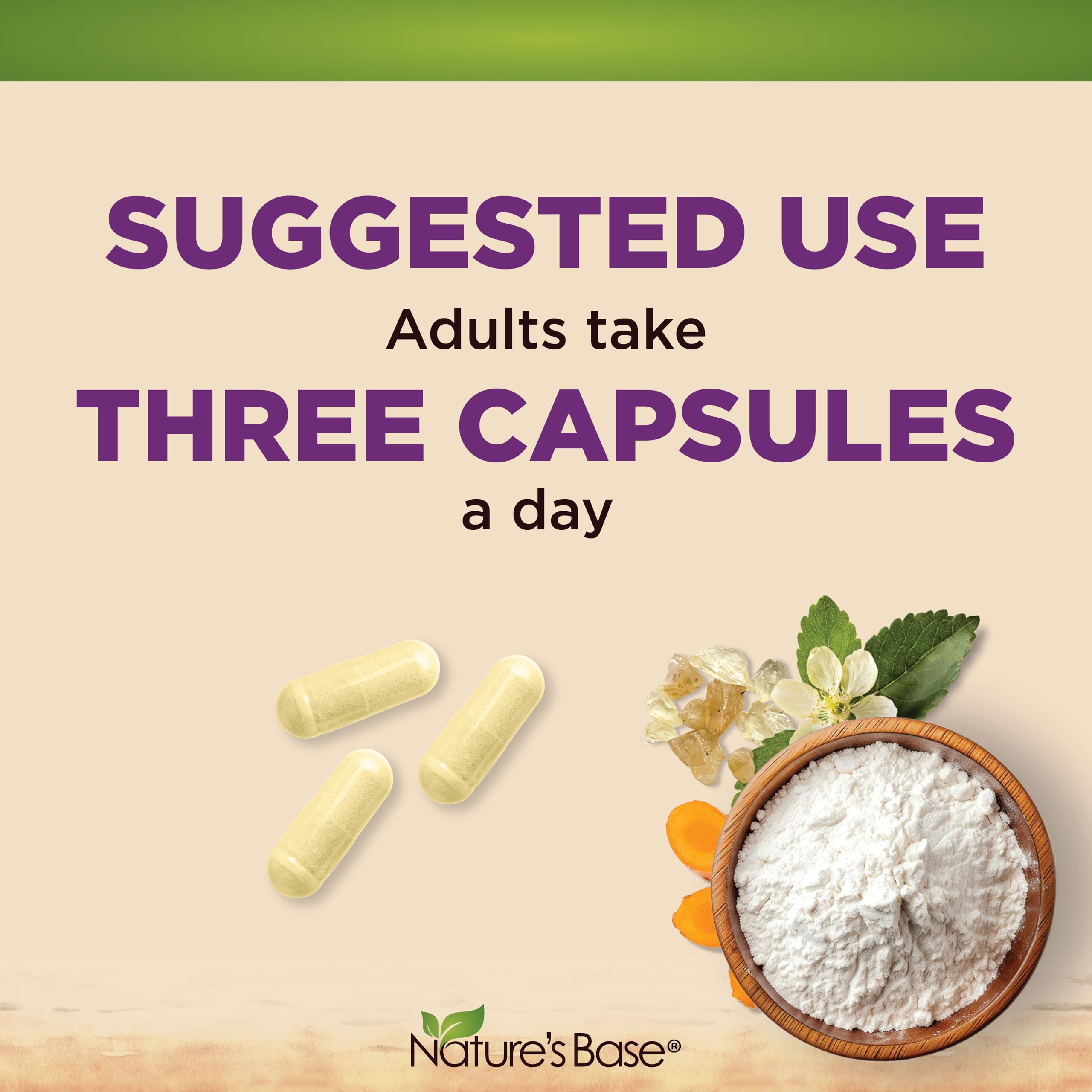 Nature's Base three-capsule daily dose ready for your routine
