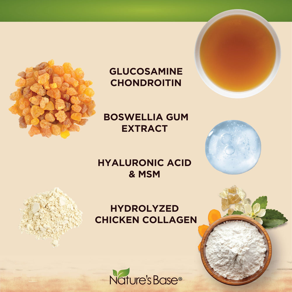 Nature's Base turmeric boswellia label on the bottle highlights anti-inflammatory blend