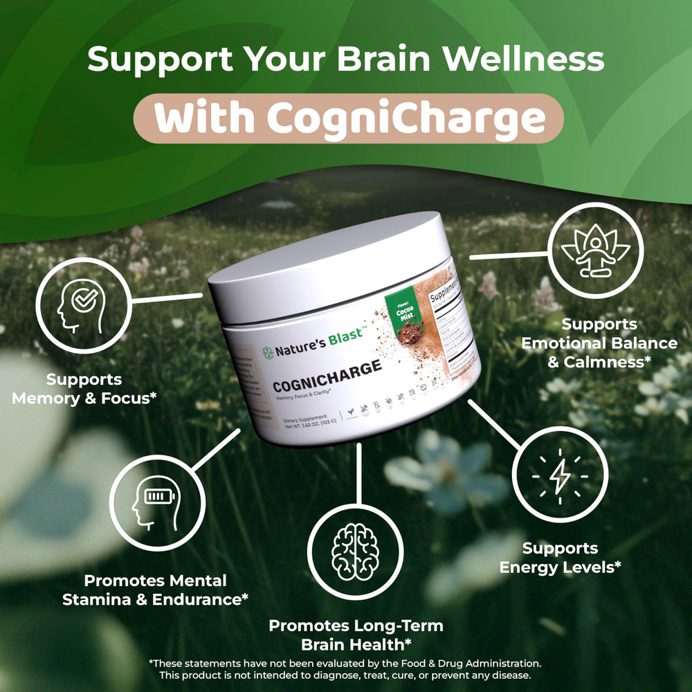 NATURES BLAST CogniCharge usa quality seal indicating USA-made