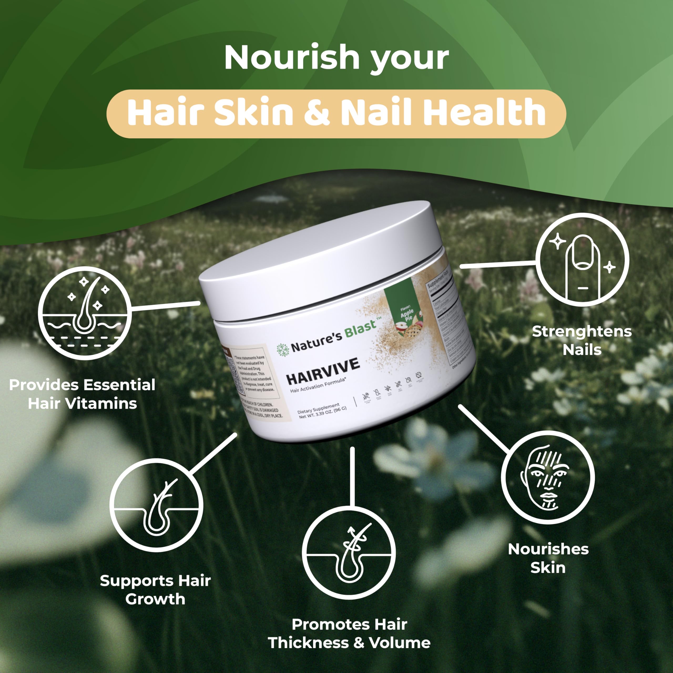 HairVive ingredients list with biotin, zinc, and keratin