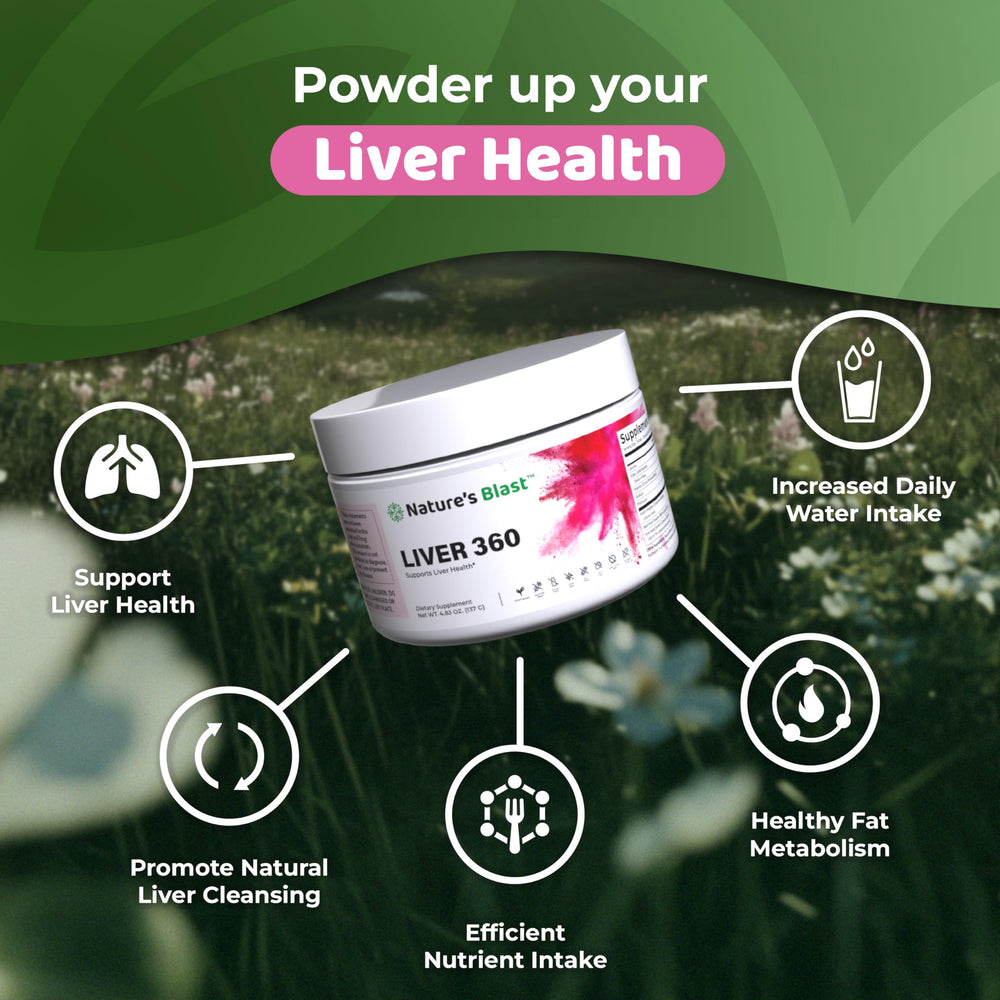 NATURES BLAST Liver 360 USA-made label communicates quality and ingredient traceability.