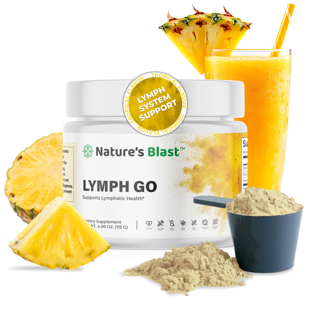 Nature's Blast Lymph Go bottle front for daily lymph support.