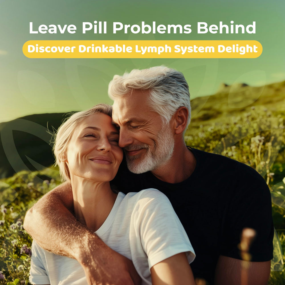 Nature's Blast Lymph Go bottle with measuring scoop in routine.