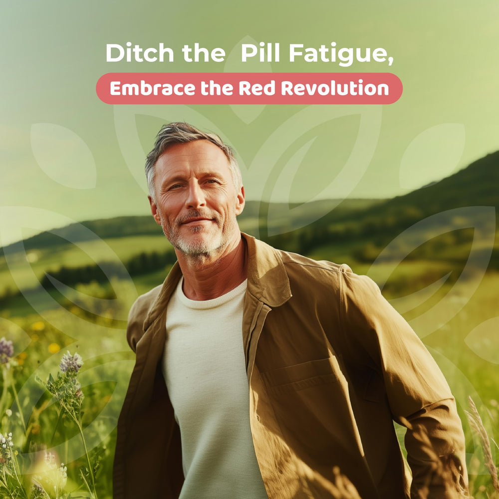 NATURES BLAST Reds red fruits illustration highlighting antioxidant-rich nutrients.