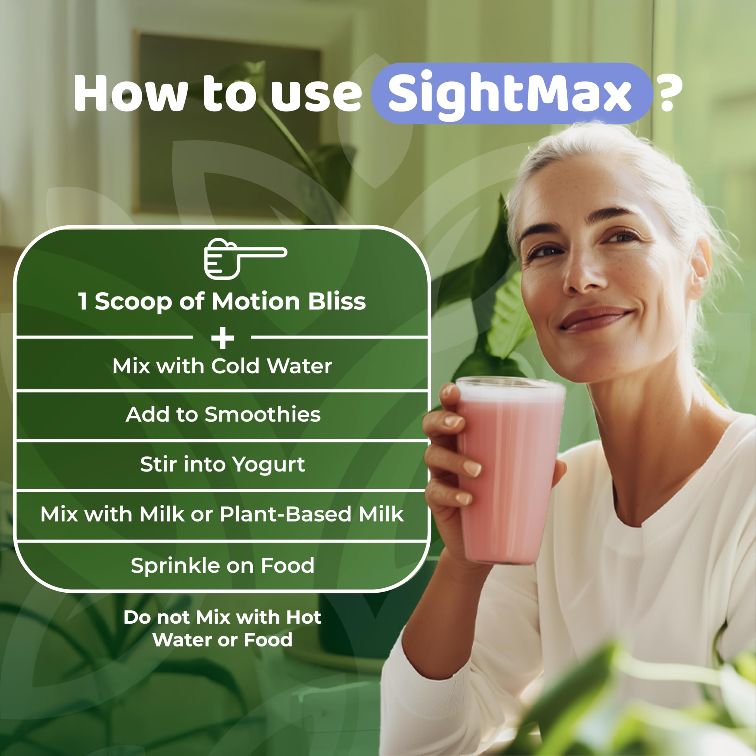 NATURES BLAST SightMax vegan, non-GMO, gluten-free labeling on tub.