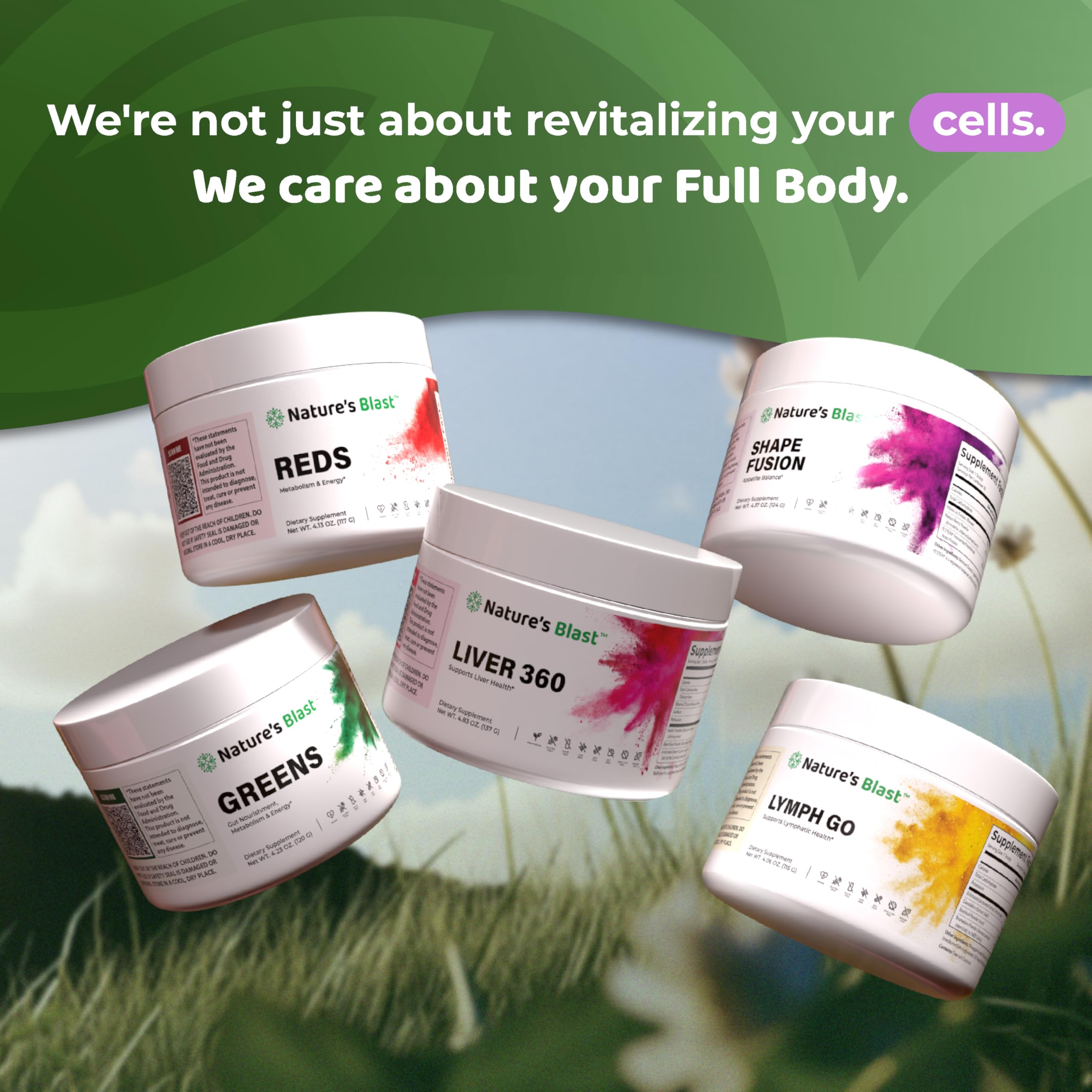NATURES BLAST YouthSpark scoop and jar showcase premium wellness blend