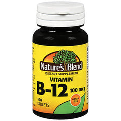 Nature's Blend tableta B12 100 mcg para energía diaria y metabolismo