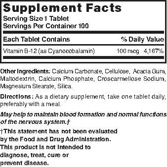 Nature's Blend NAT B Vitamin B-12 TB packaging view for easy daily routine.
