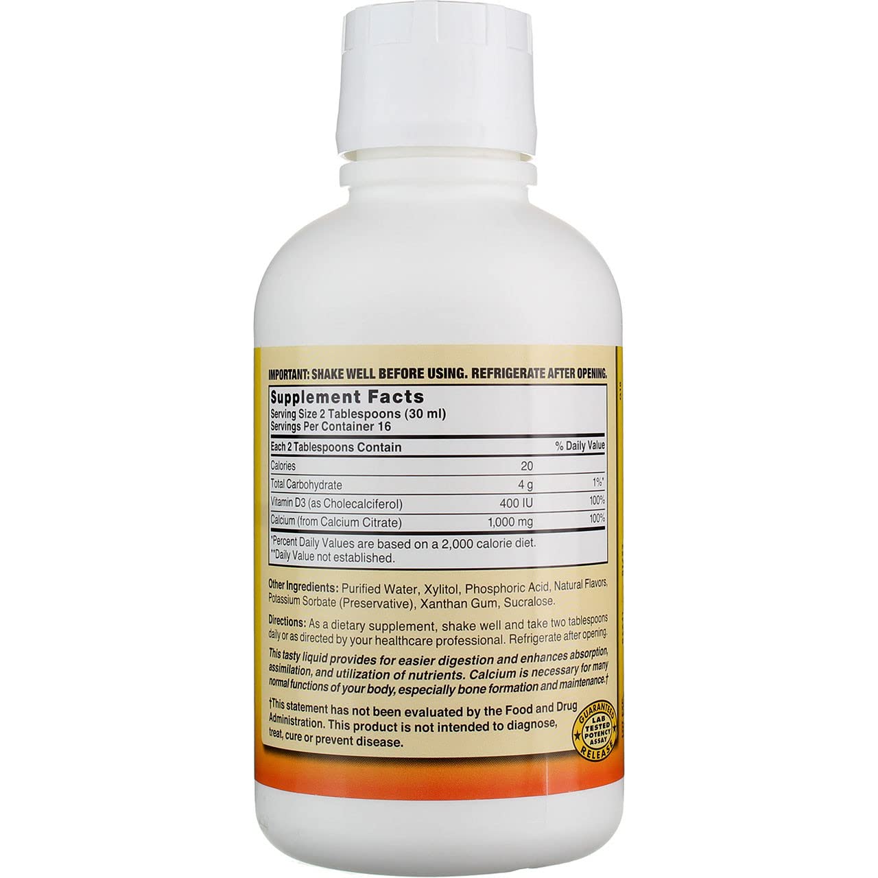 Nature's Blend measuring cap highlights accurate dosing in a tasty supplement.