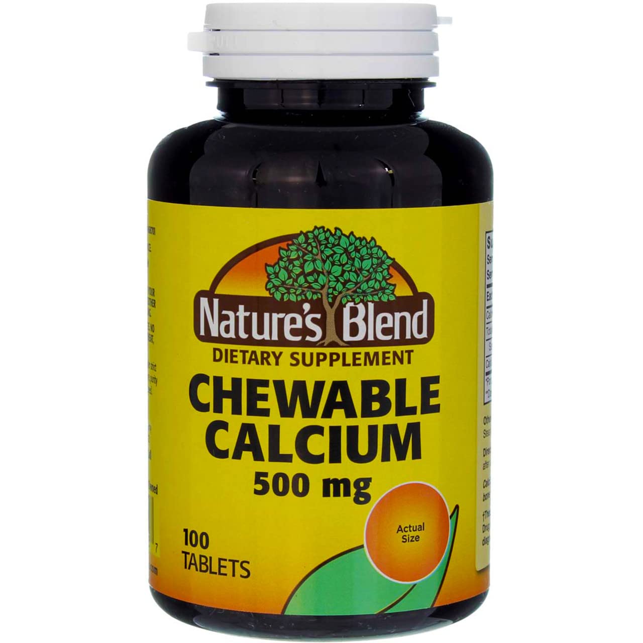 Nature's Blend calcium chew Bavarian Cream 500 mg close-up tablets for easy daily intake