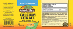 Nature's Blend Calcium Citrate with D3 capsules gluten-free formula
