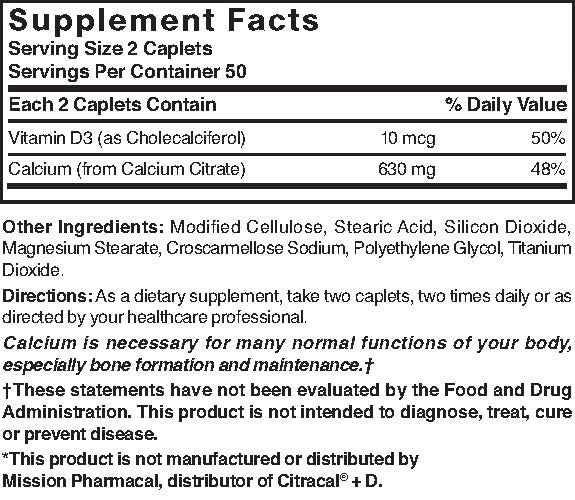 Nature's Blend Calcium Citrate with D3 label highlights 630 mg calcium and 400 IU D3