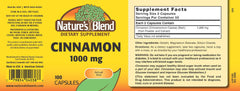 Nature's Blend Cinnamon capsules, gluten-free formula for daily use.