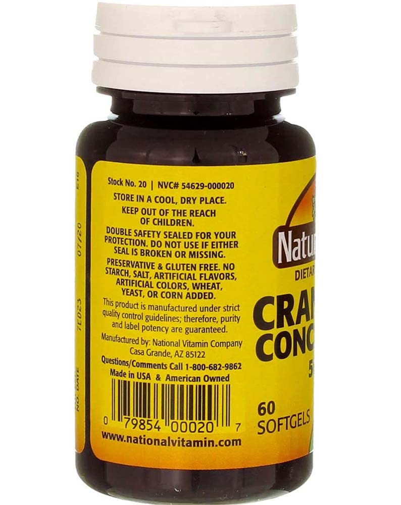 Lifestyle shot of Nature's Blend Cranberry Concentrate softgels easy to take with water