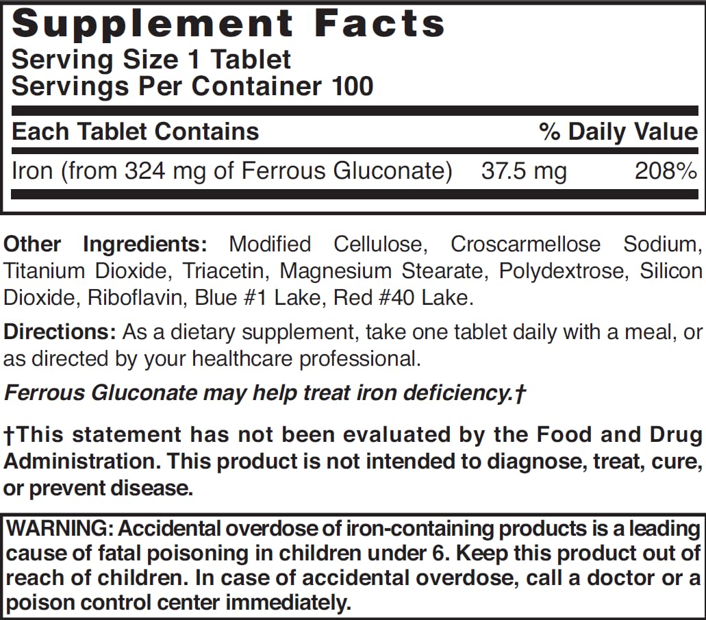 Nature's Blend Ferrous Gluconate serving image illustrating a simple daily iron routine