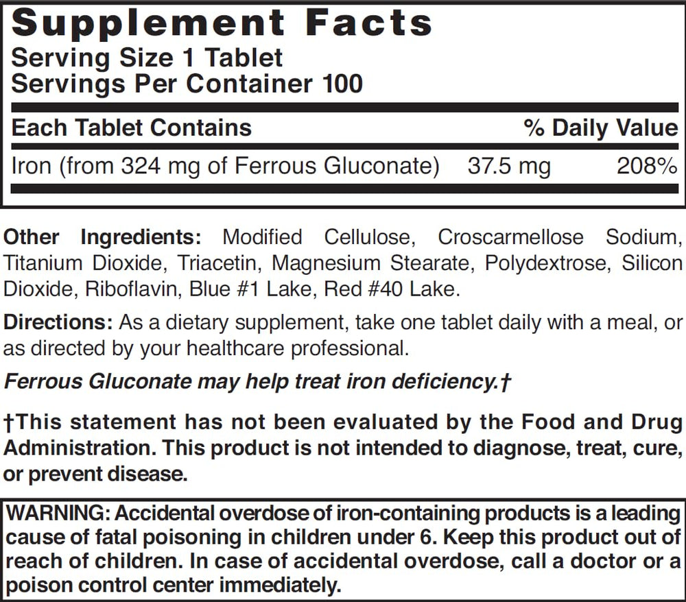 Nature's Blend Ferrous Gluconate serving image illustrating a simple daily iron routine