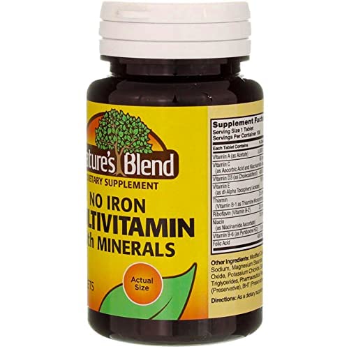 Ingredient panel of Nature's Blend highlights essential vitamins and minerals.