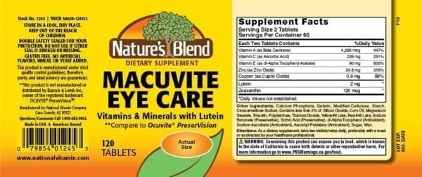 Natures Blend Macuvite Eye Care bottles side-by-side, showcasing two-pack convenience