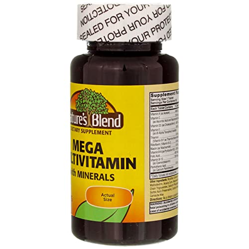 Nature's Blend MEGA Multi packaging showing bottle and 60-tablet count.