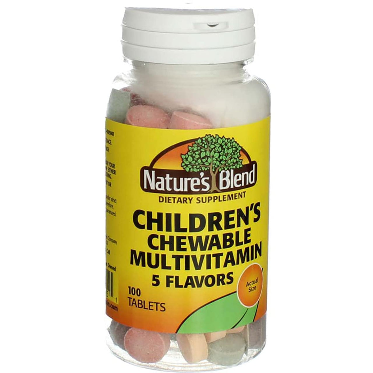 Nature's Blend Nat B Children's Chewable bottle front shows kid-friendly vitamins
