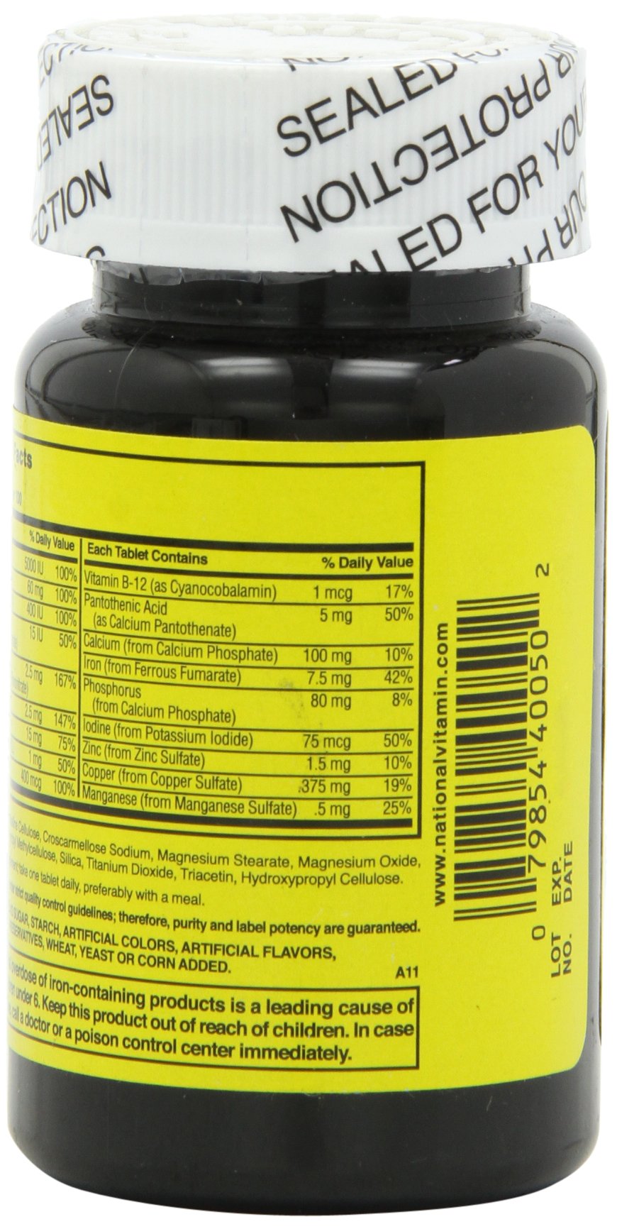 Nature's Blend NAT B bottle back label, packaging may vary